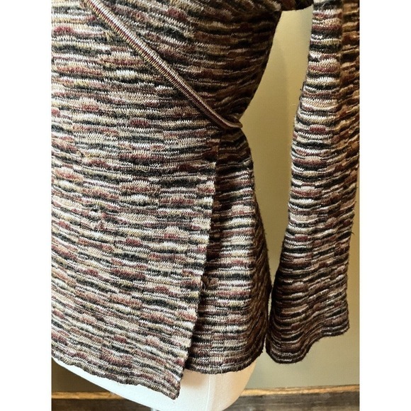 Beyond Threads Baby Alpaca Wool Blend Multi Color Wrap Sweater Womens M FLAWED - Picture 3 of 12